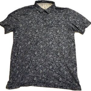 Puma Paisley Golf Shirt - Navy Blue - L - Great Condition